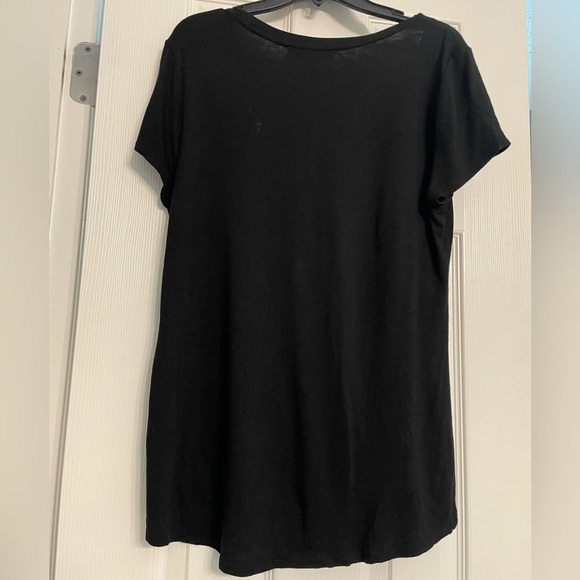 Women’s White House Black Market Shortsleeved scoop neck blouse-Black-Sz Sm - Picture 2 of 5